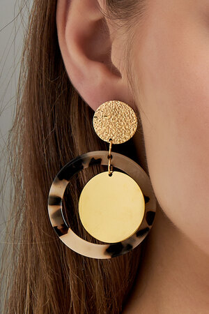Earrings circles with print - gold/beige h5 Picture3
